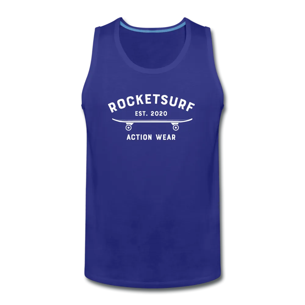 Men’s Premium Tank - RocketSurf Skate Club White Lettering