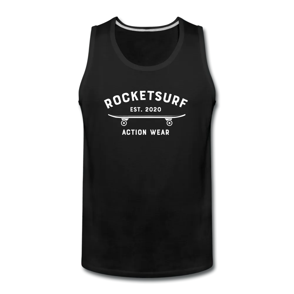 Men’s Premium Tank - RocketSurf Skate Club White Lettering