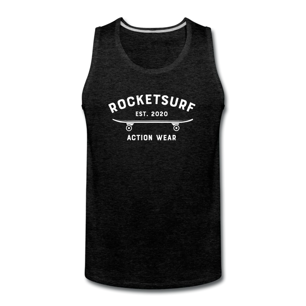 Men’s Premium Tank - RocketSurf Skate Club White Lettering
