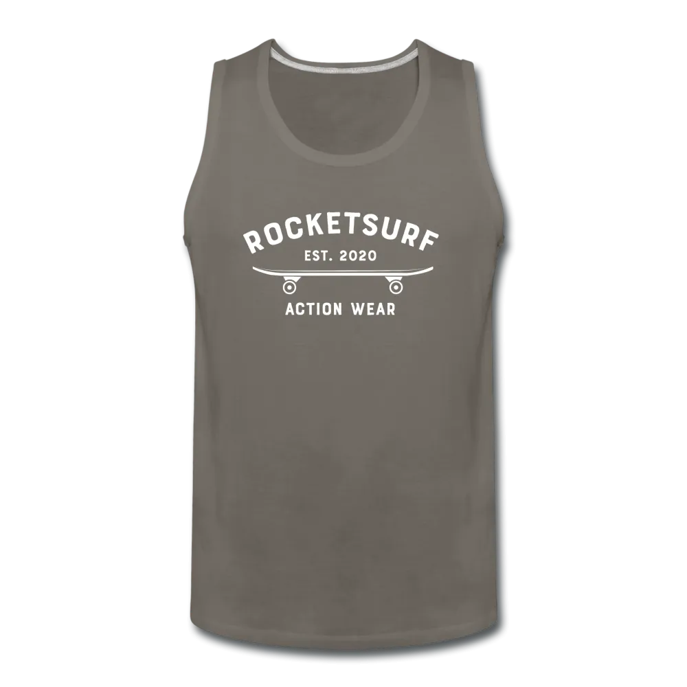 Men’s Premium Tank - RocketSurf Skate Club White Lettering