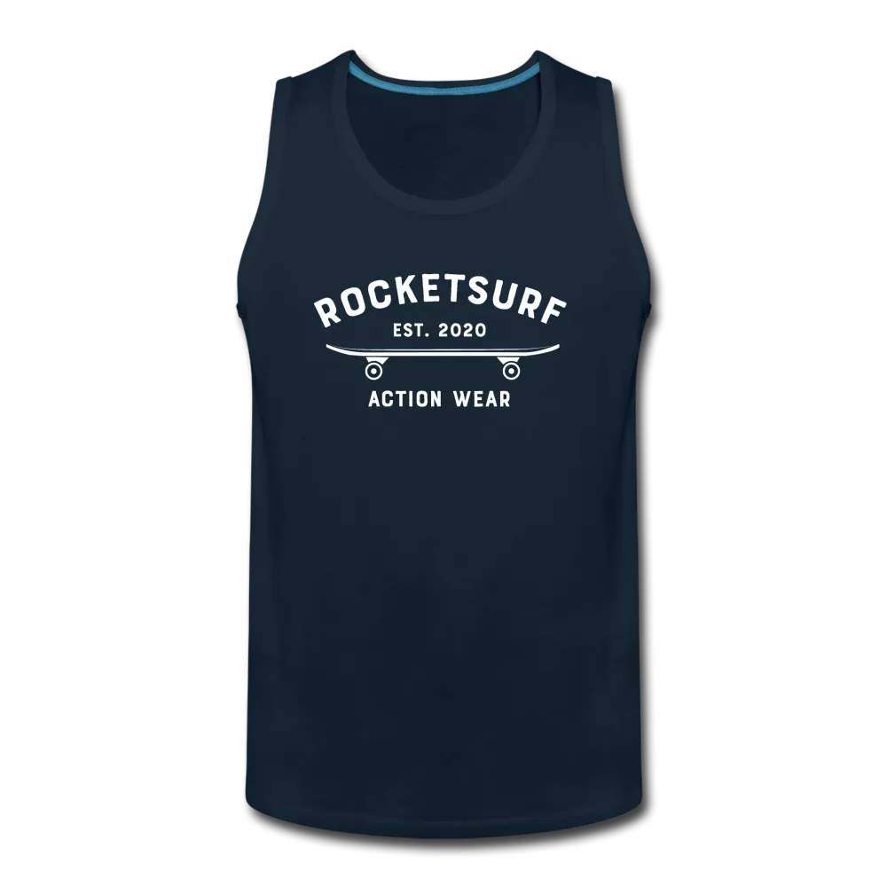 Men’s Premium Tank - RocketSurf Skate Club White Lettering