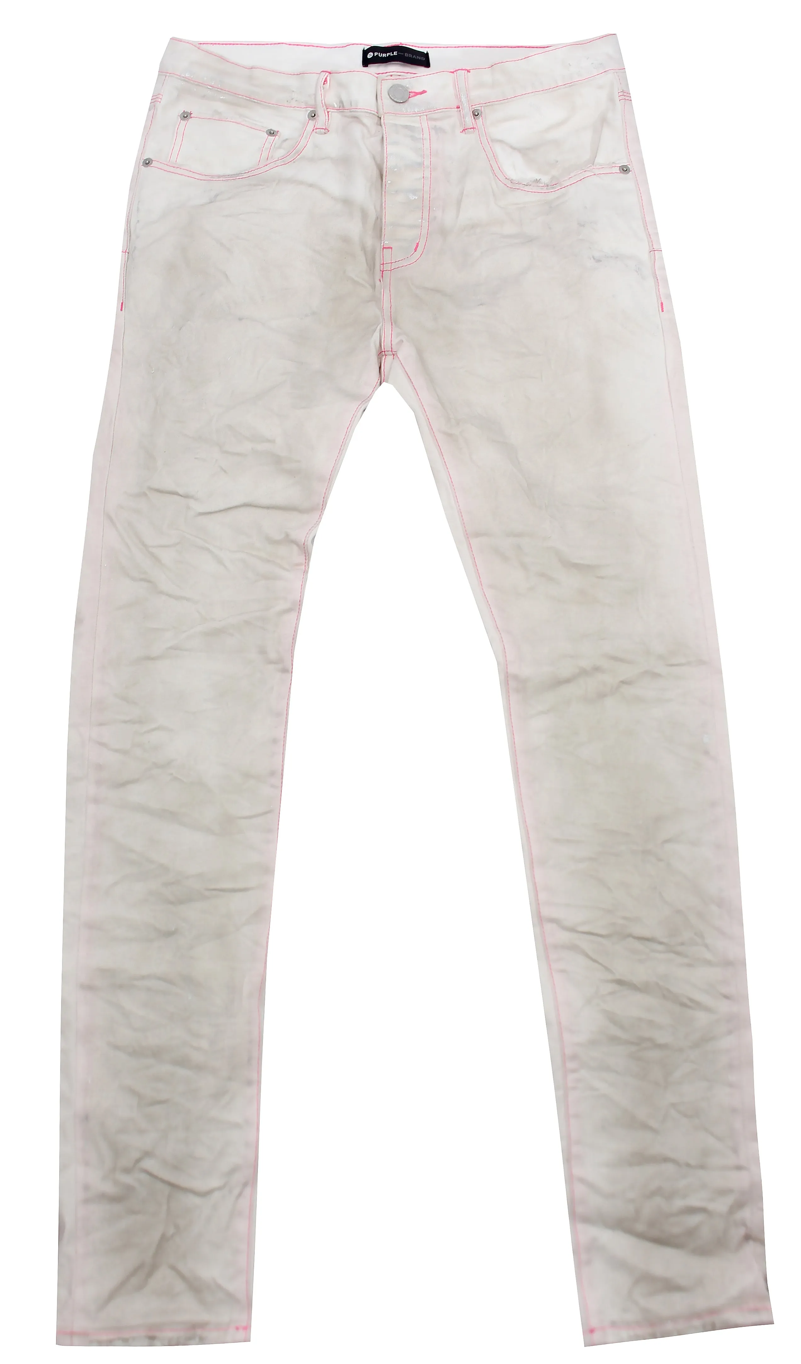 Men's Purple Denim - White Neon Stitch Pink