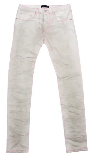 Men's Purple Denim - White Neon Stitch Pink