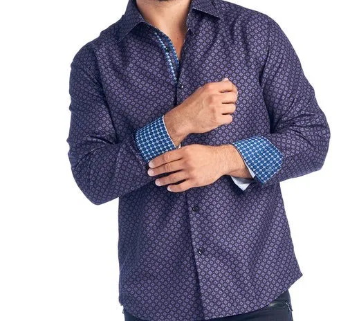 Mens Purple Diamond Dress Shirt