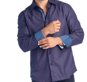 Mens Purple Diamond Dress Shirt