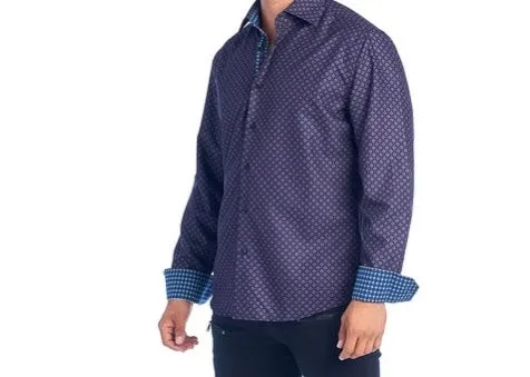 Mens Purple Diamond Dress Shirt
