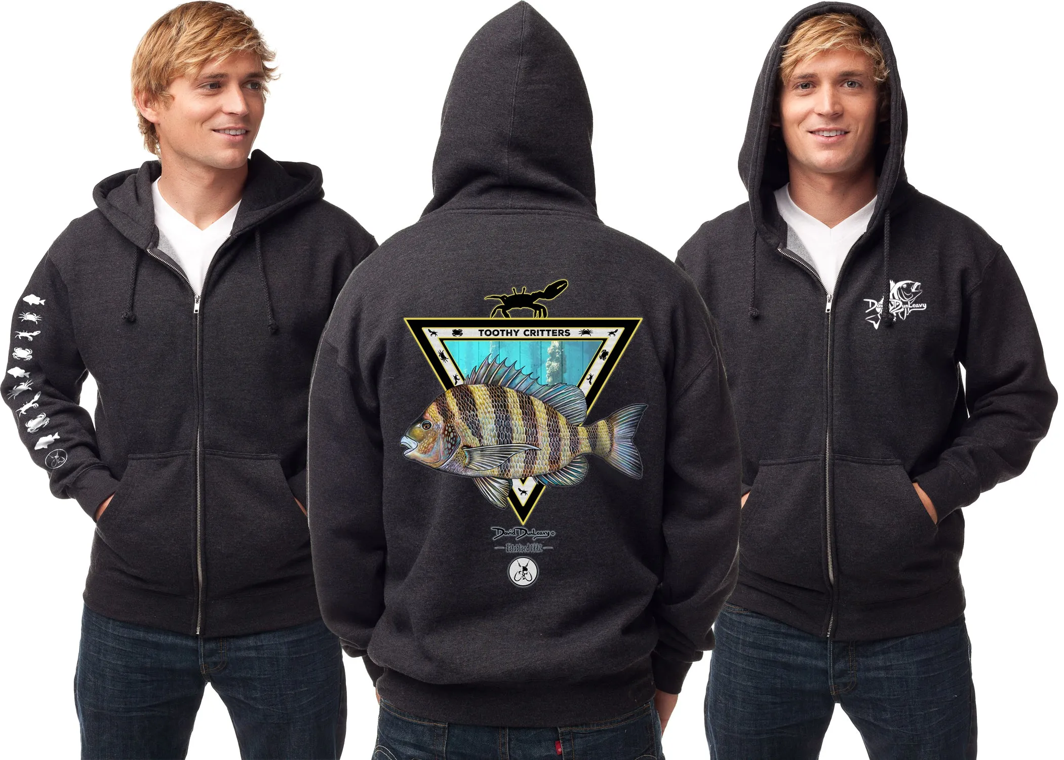 Men's Sheepshead Toothy Critters Zip Hoodie