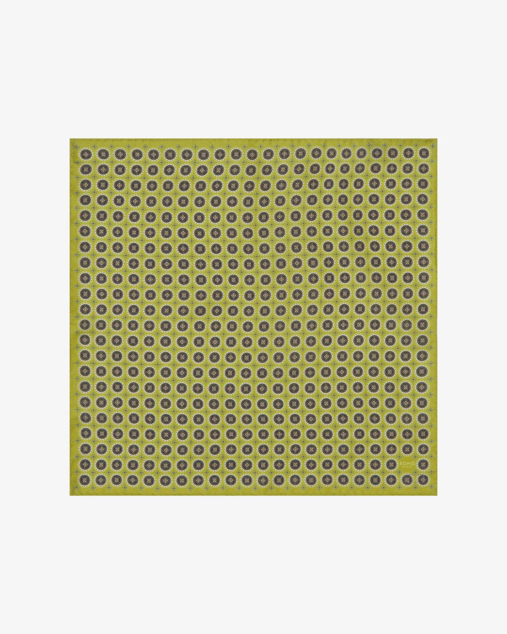 Men's Silk Geometric Pocket Square - Bellingham Lime