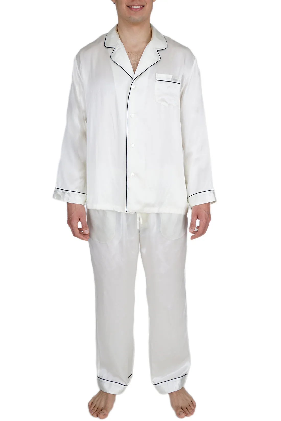 Men's Silk Sleepwear 100% Silk Pajamas Set