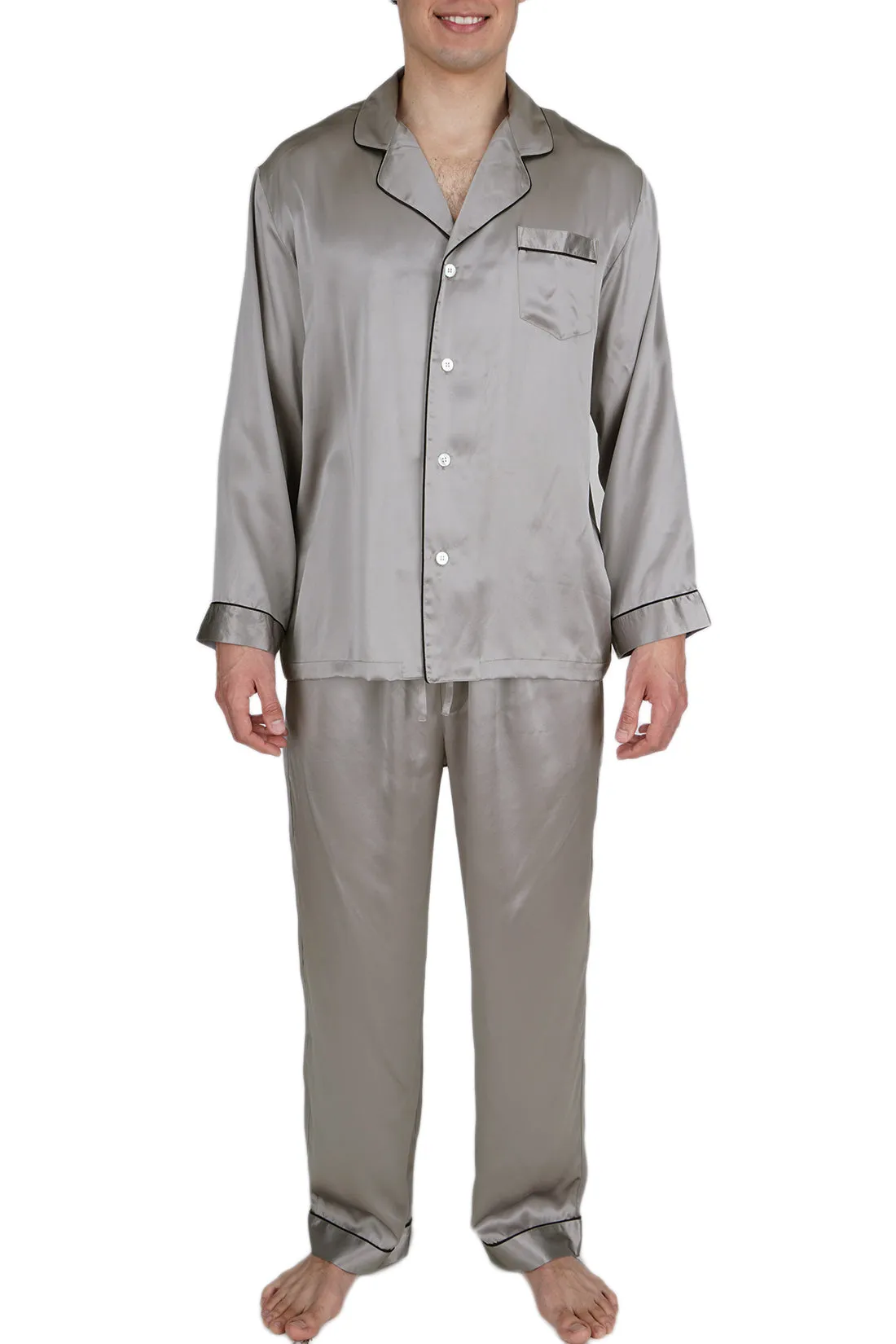 Men's Silk Sleepwear 100% Silk Pajamas Set