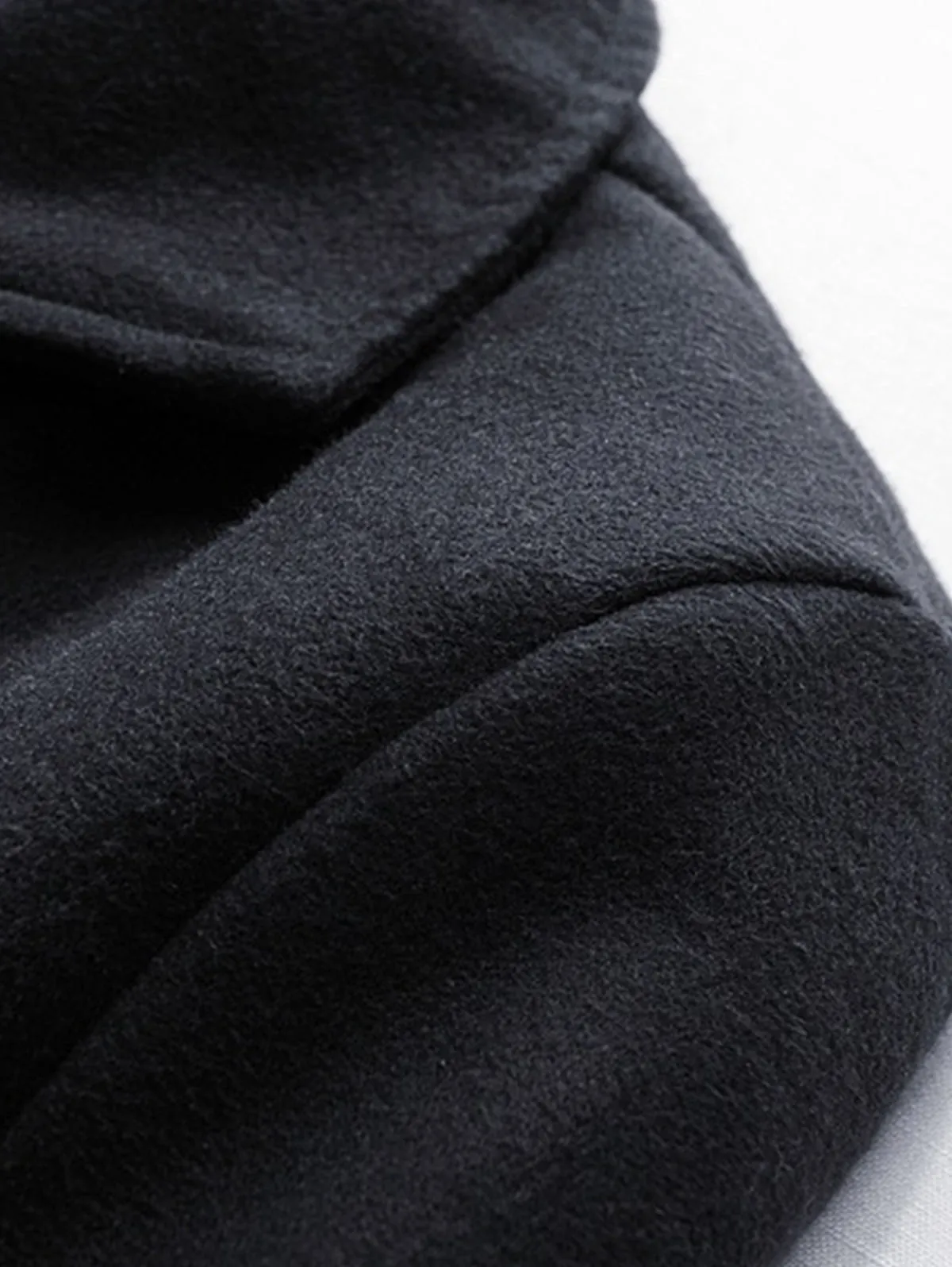 Men's Solid Color Single Breasted Wool Blend Longline Coat