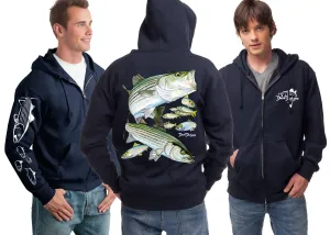 Men's Striped Bass Zip Hoodie