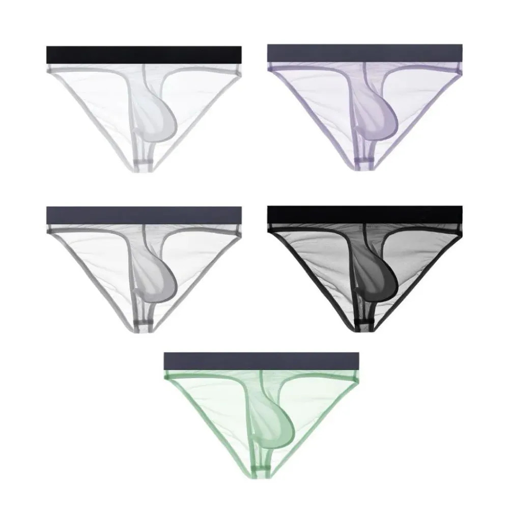 Men's Ultra Thin Ice Silk Low-Rise Briefs (5-Pack) -JEWYEE AY 835