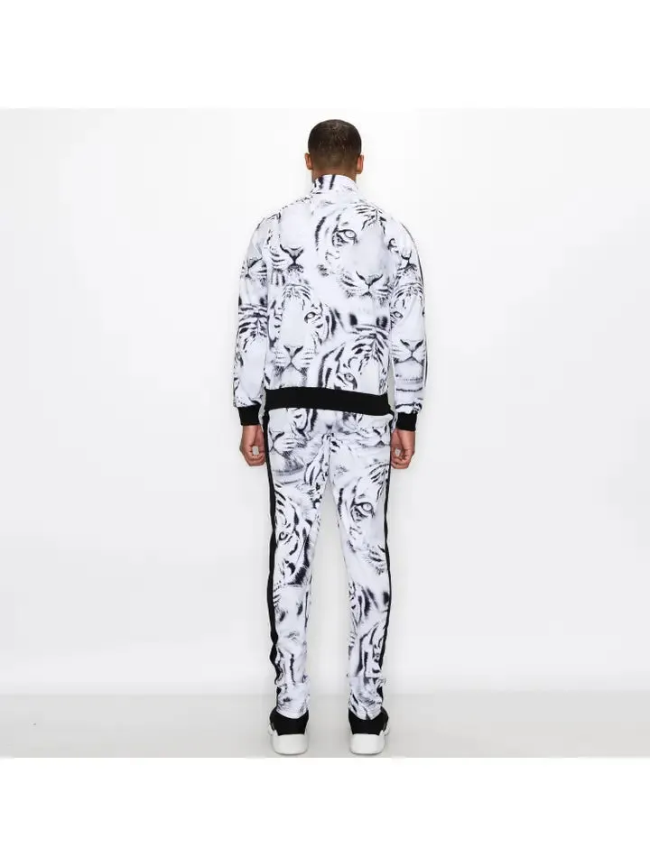 Men's Untamed Ferocious White Tiger White/Black Tracksuit