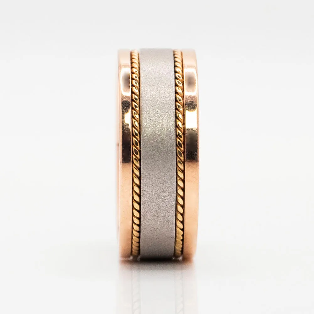 Men's Wedding Band in 14k Two-Tone Gold