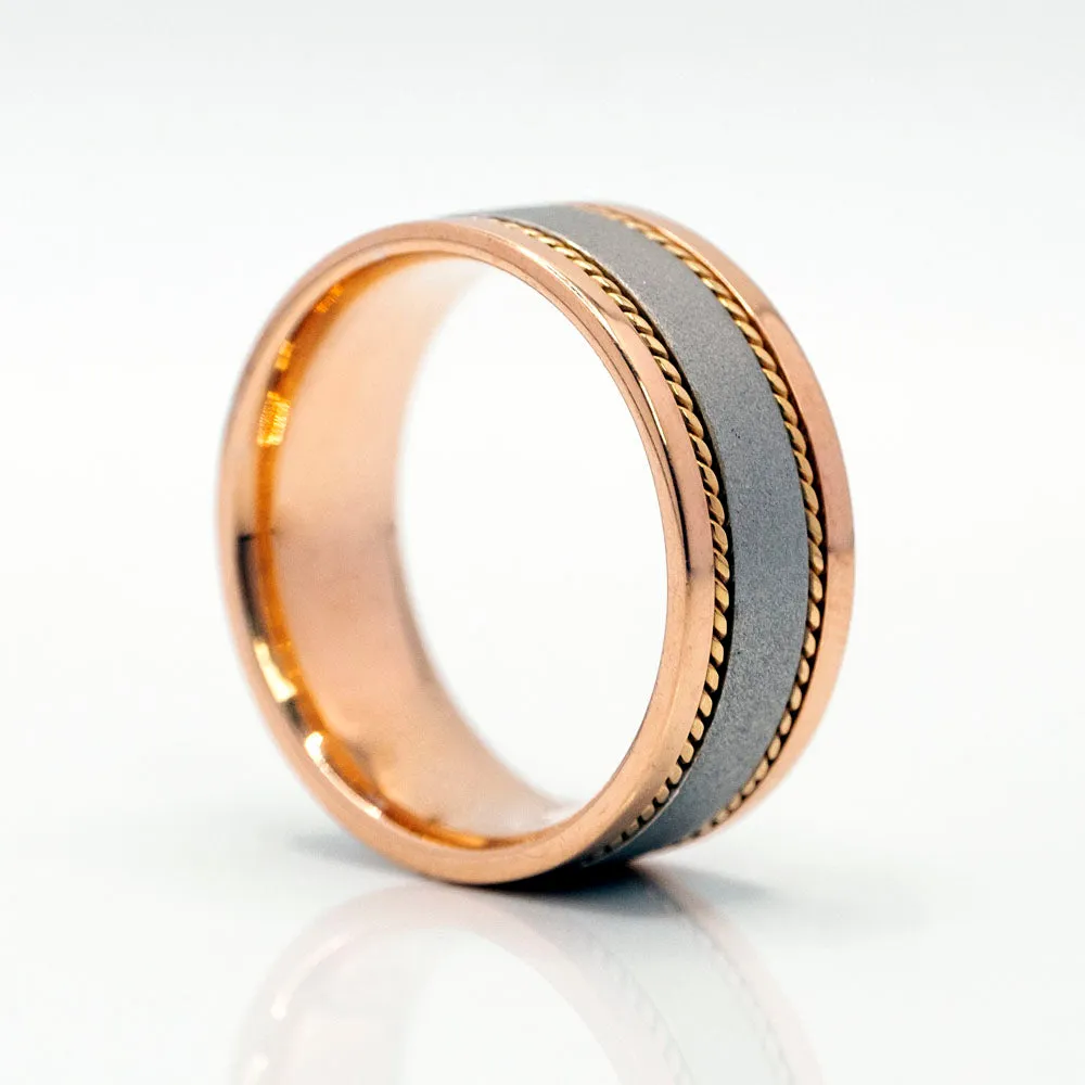 Men's Wedding Band in 14k Two-Tone Gold