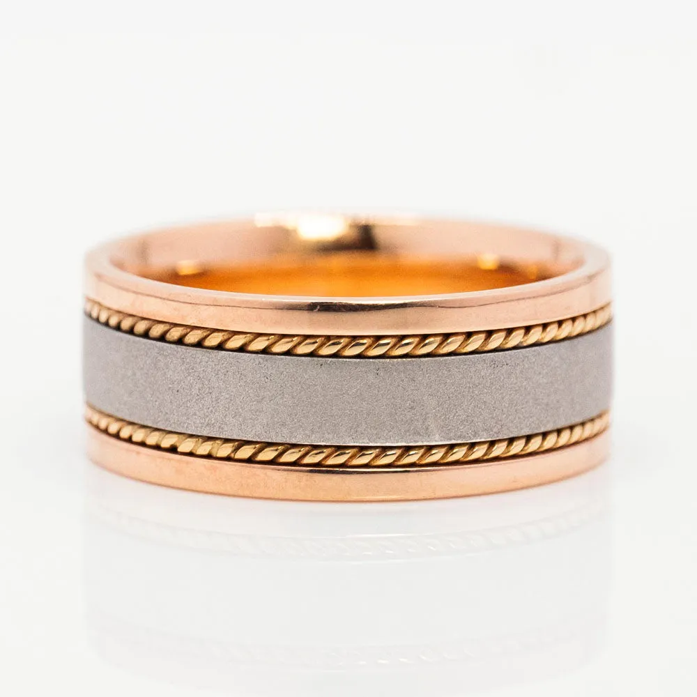 Men's Wedding Band in 14k Two-Tone Gold