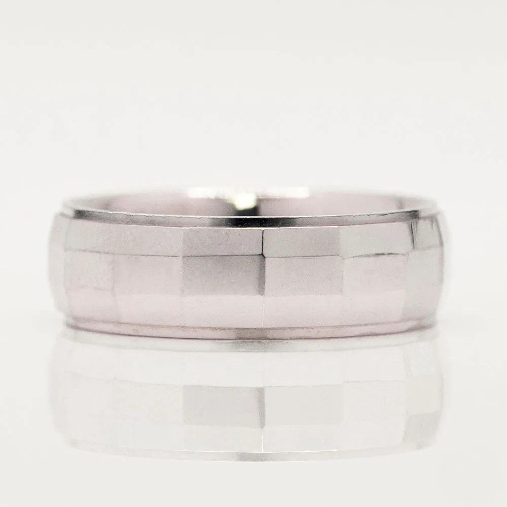Men's Wedding Band in 14k White Gold