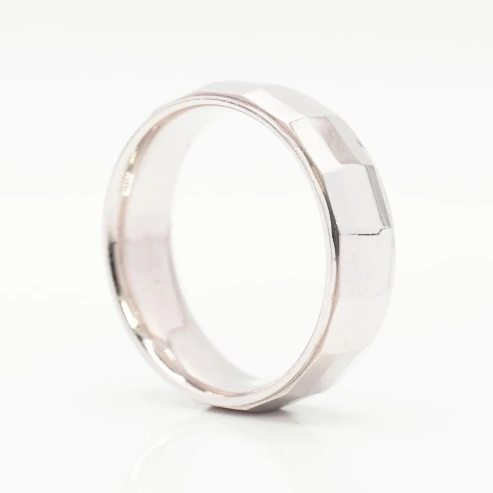 Men's Wedding Band in 14k White Gold