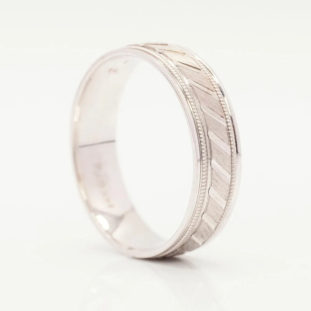Men's Wedding Band in 14k White Gold
