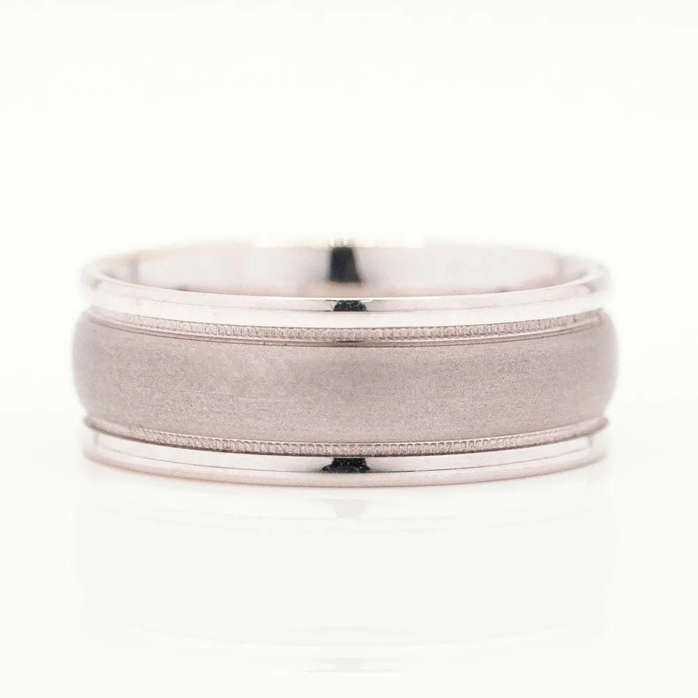 Men's Wedding Band in 14k White Gold
