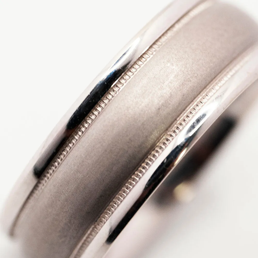 Men's Wedding Band in 14k White Gold