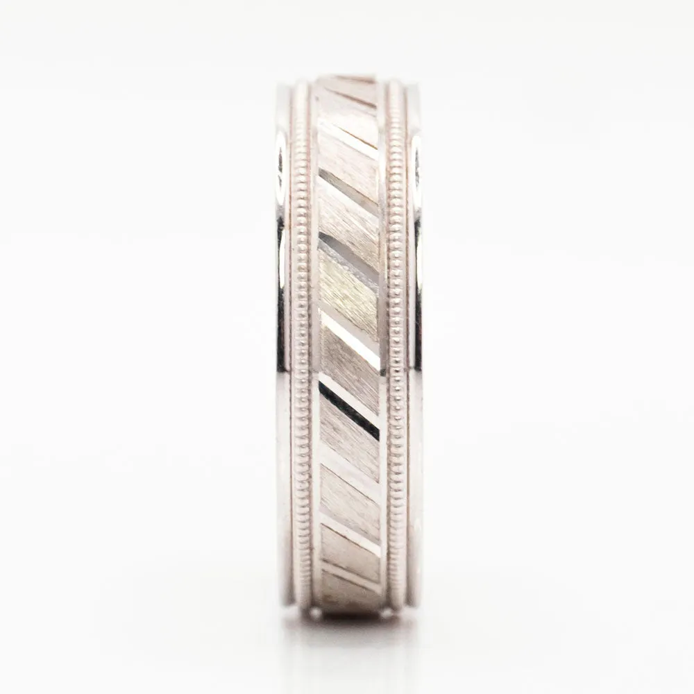 Men's Wedding Band in 14k White Gold