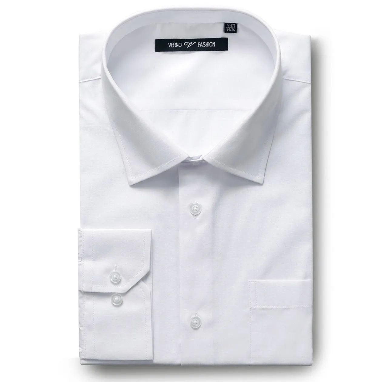Men's White Dress Shirt Slim Fit Verno Fashion