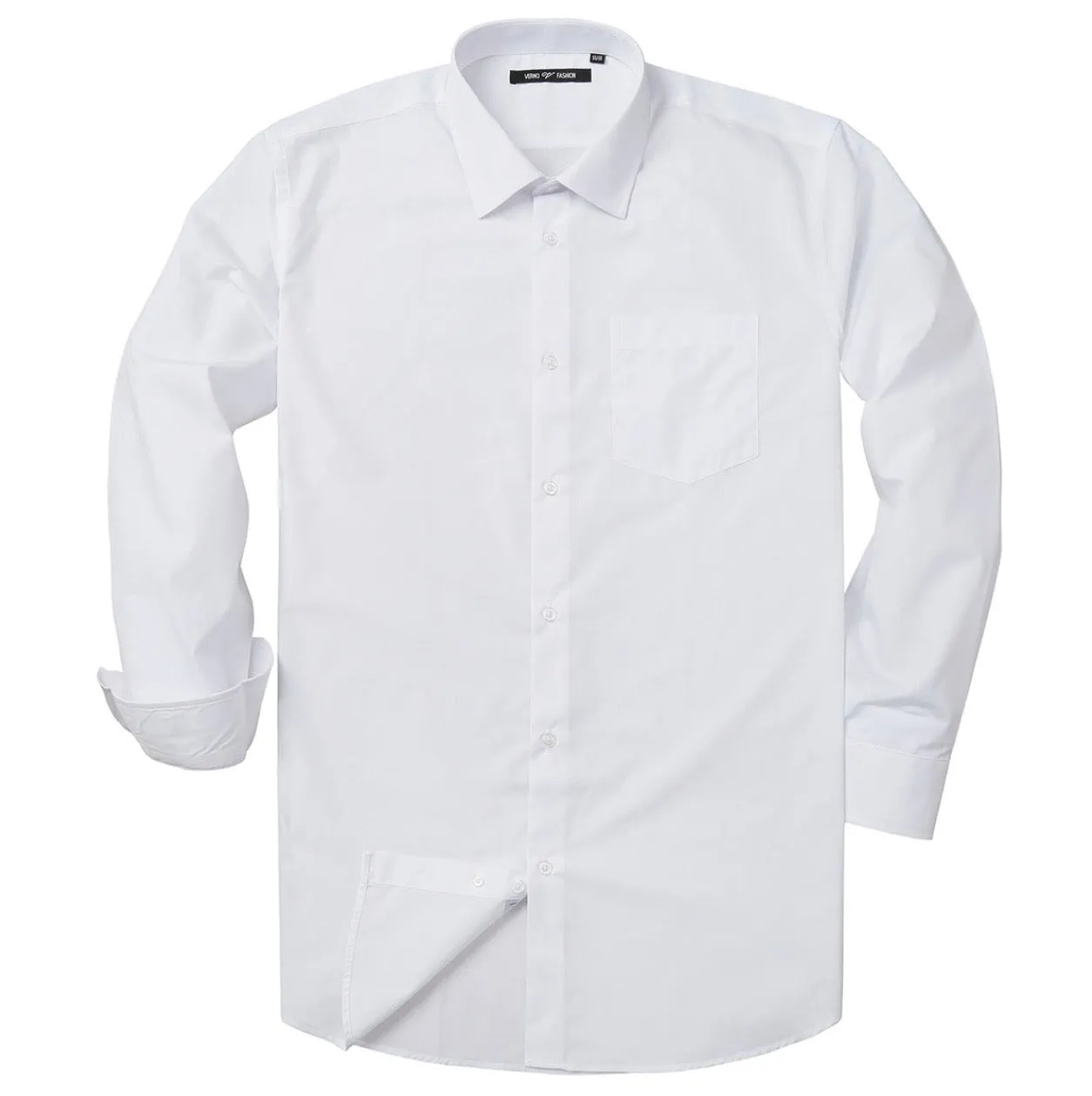 Men's White Dress Shirt Slim Fit Verno Fashion