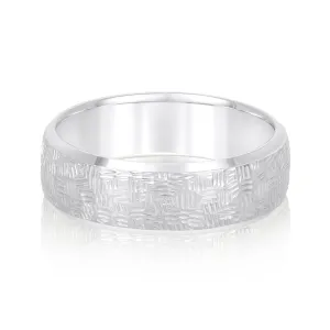 Men's Woven Basket Pattern Wedding Band