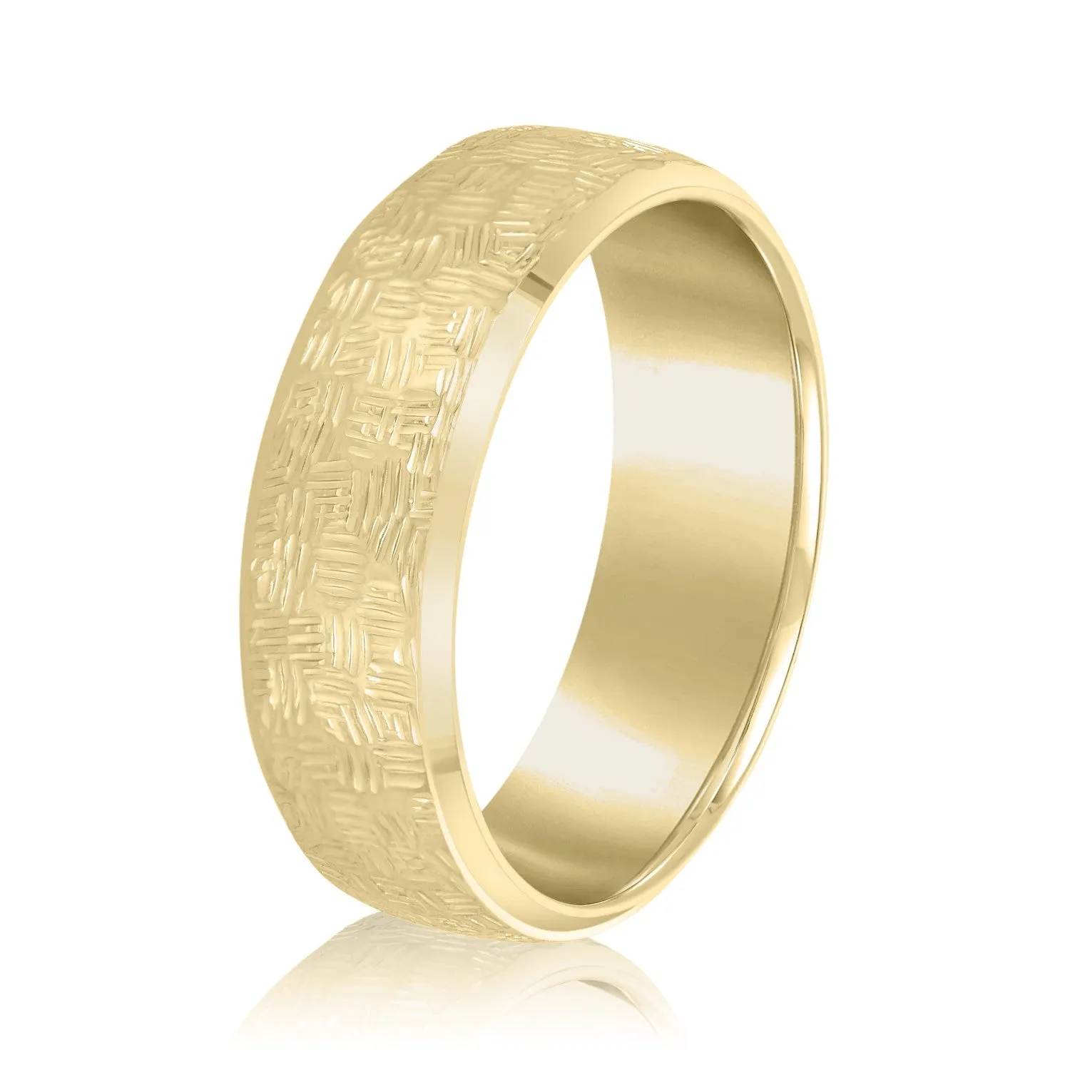 Men's Woven Basket Pattern Wedding Band