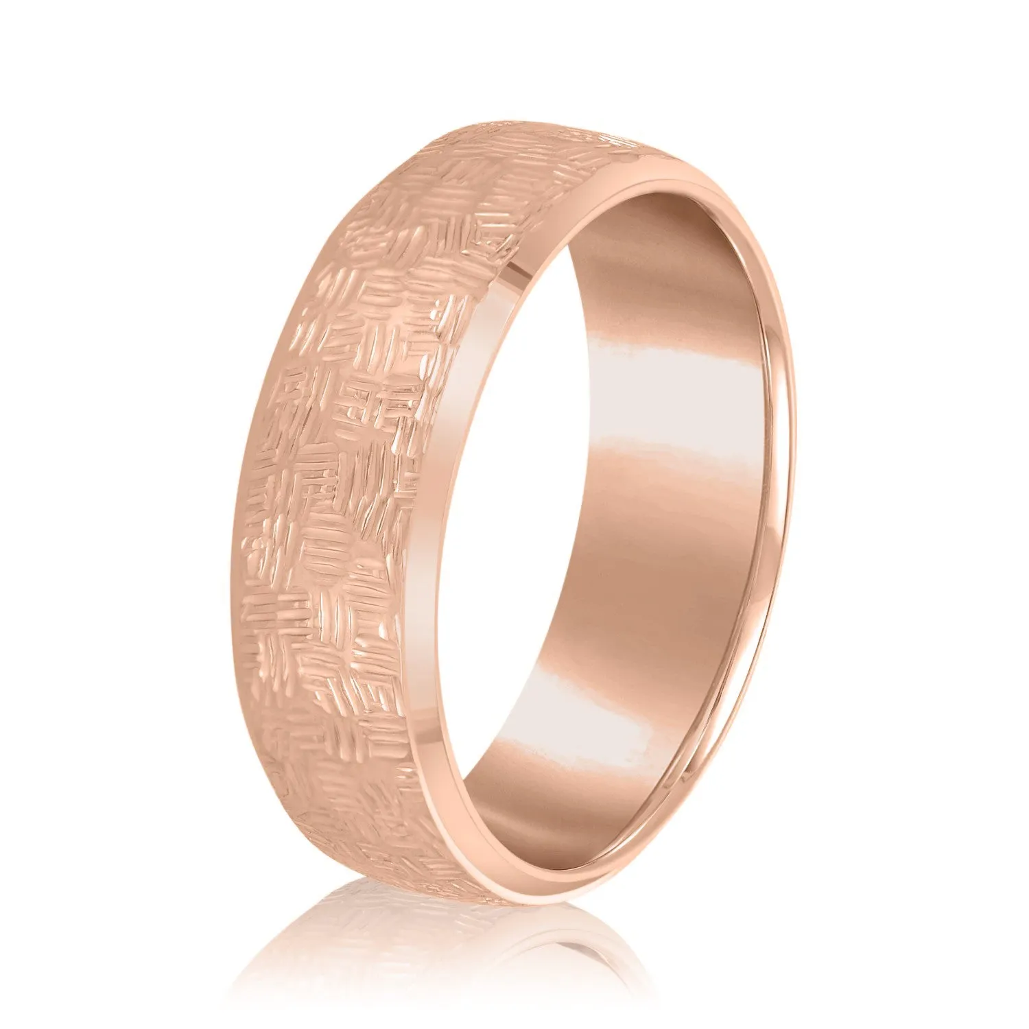 Men's Woven Basket Pattern Wedding Band