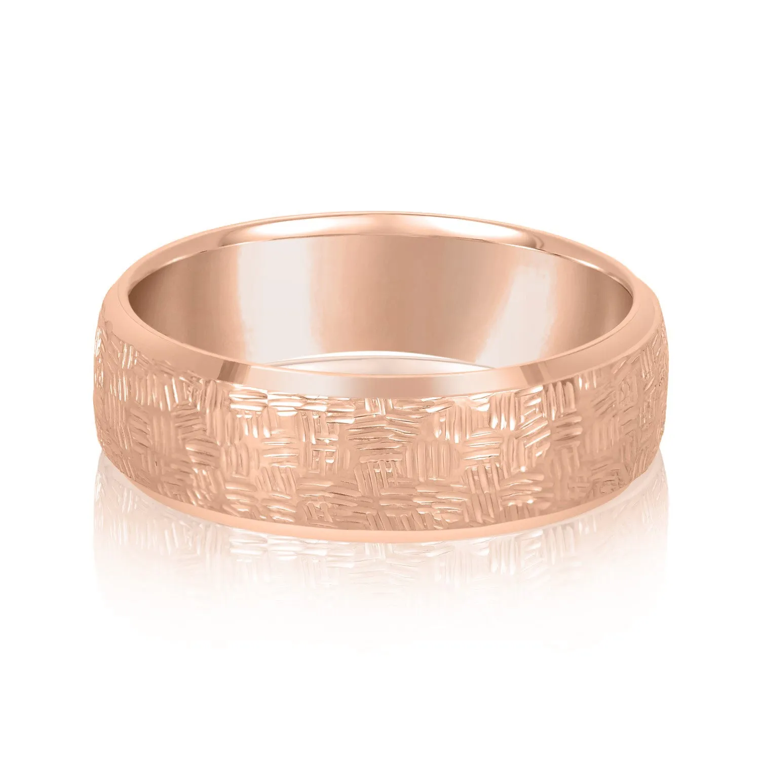 Men's Woven Basket Pattern Wedding Band