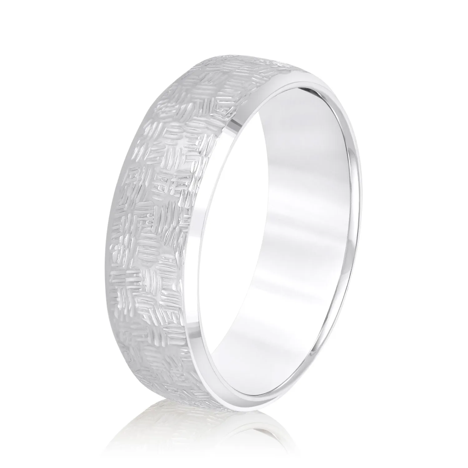 Men's Woven Basket Pattern Wedding Band