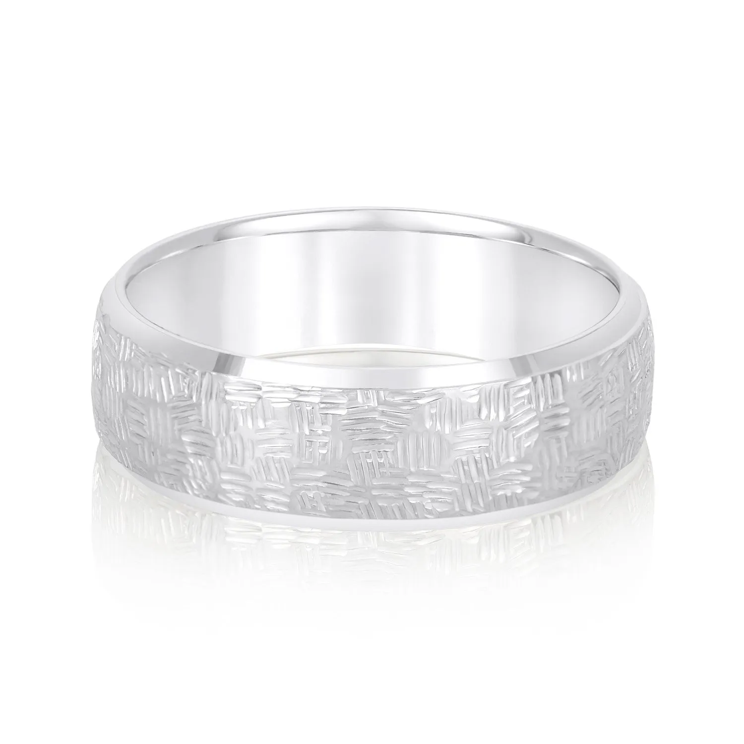 Men's Woven Basket Pattern Wedding Band