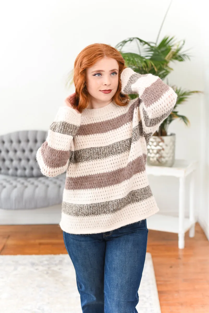 Monica Striped Chunky-Knit Sweater