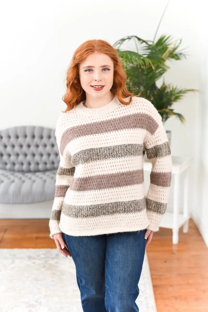 Monica Striped Chunky-Knit Sweater