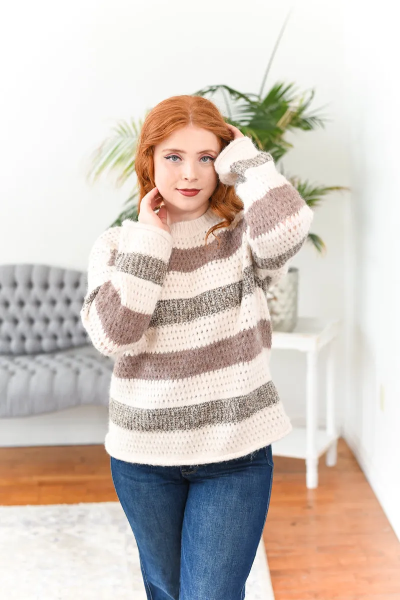 Monica Striped Chunky-Knit Sweater
