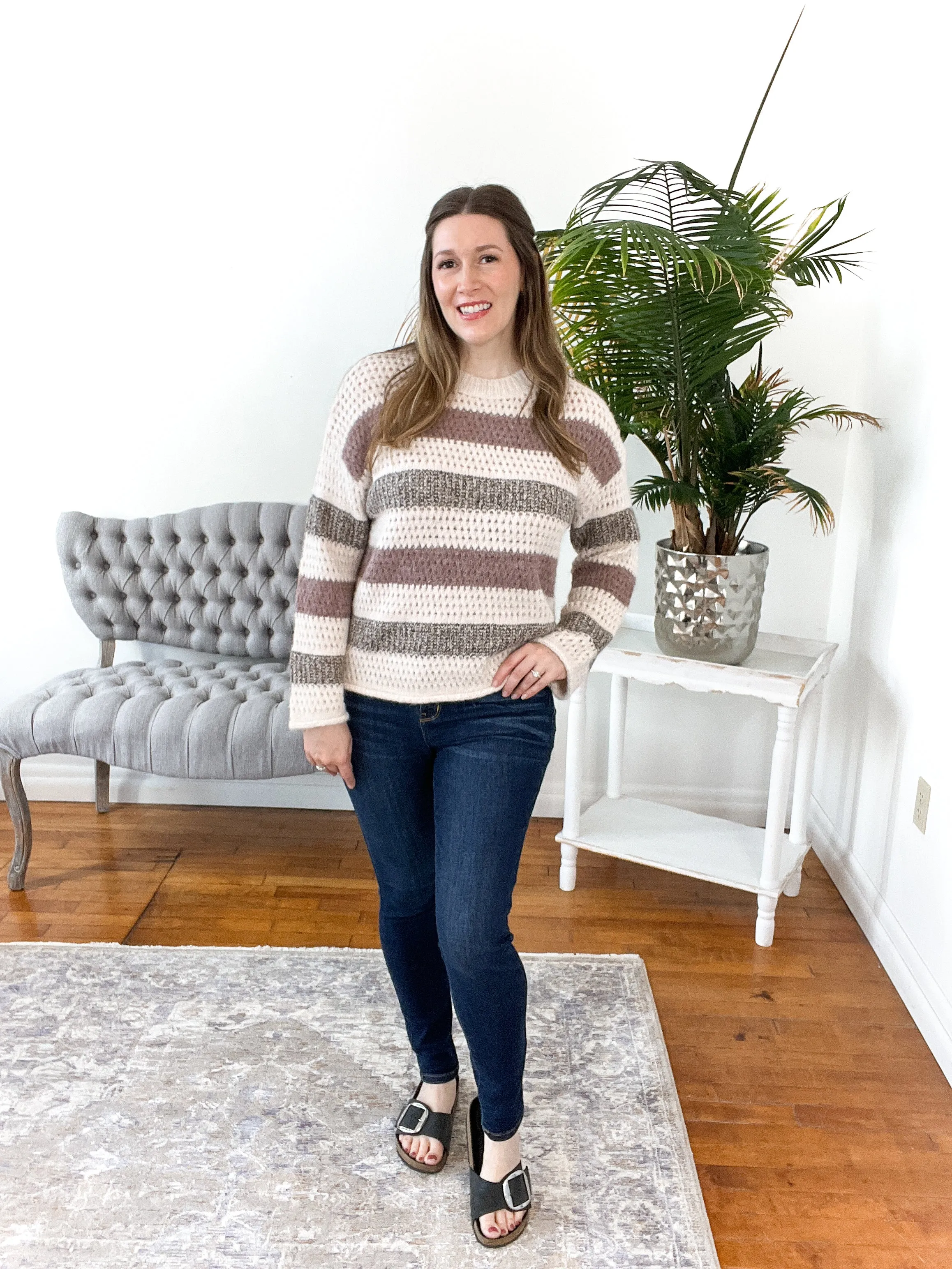Monica Striped Chunky-Knit Sweater