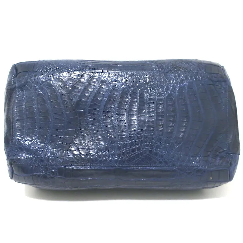 Nancy Gonzalez Crocodile Large Shoulder Bag Tote Navy
