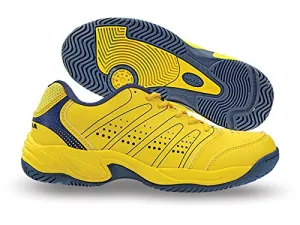 Nivia Men's PU Tennis Shoes (Yellow Blue) - 7 UK