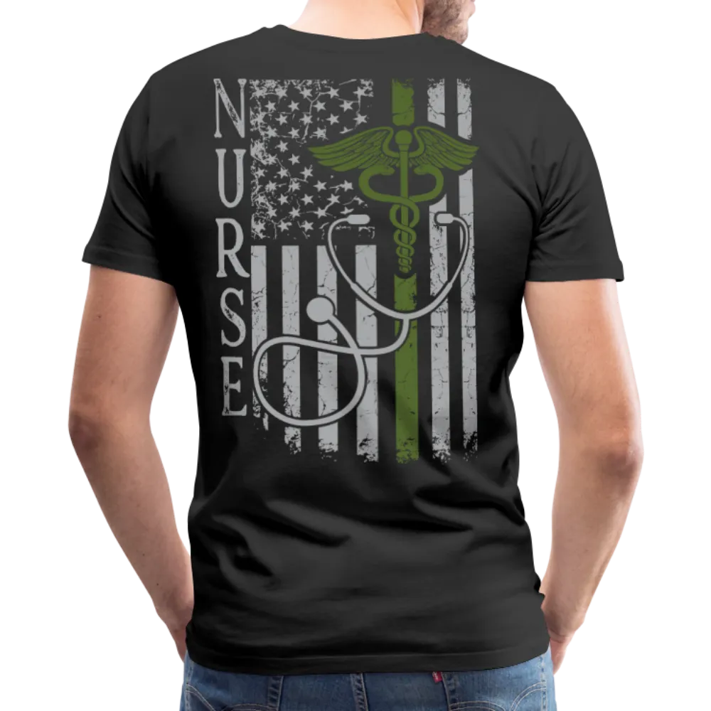 Nurse Flag Military Green Men's Premium T-Shirt
