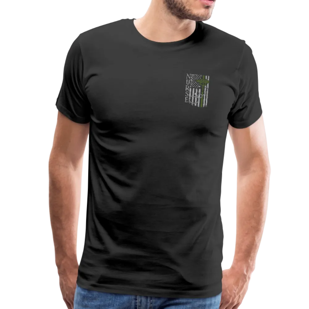 Nurse Flag Military Green Men's Premium T-Shirt