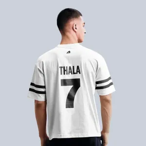 Official CSK Thala Mens Oversized T-shirt - White