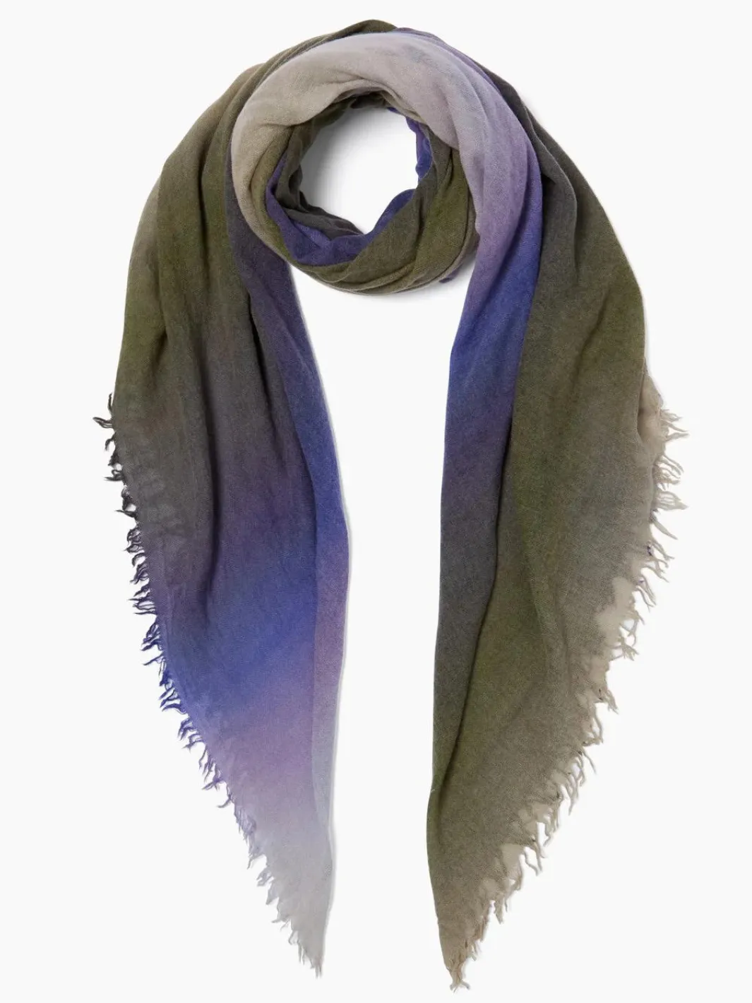 OMBRE CASHMERE SCARF IN DAZZLING BLUE