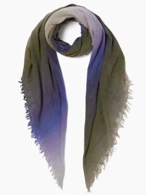 OMBRE CASHMERE SCARF IN DAZZLING BLUE