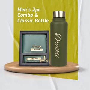 Personalized Men's 3 Pcs Combo with Classic Bottle - Green
