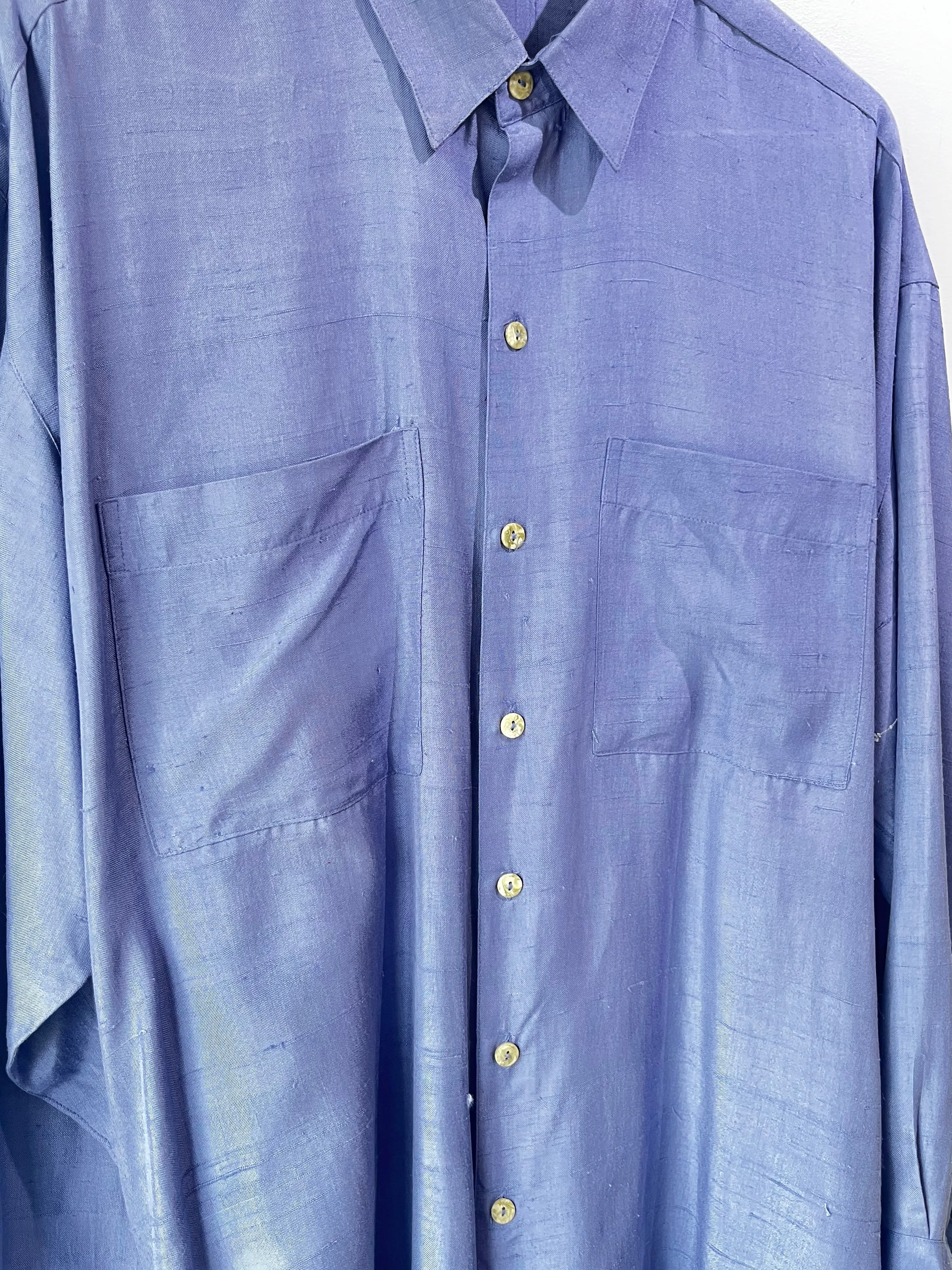 Phiz Men's Cornflower Blue Silk Shirt