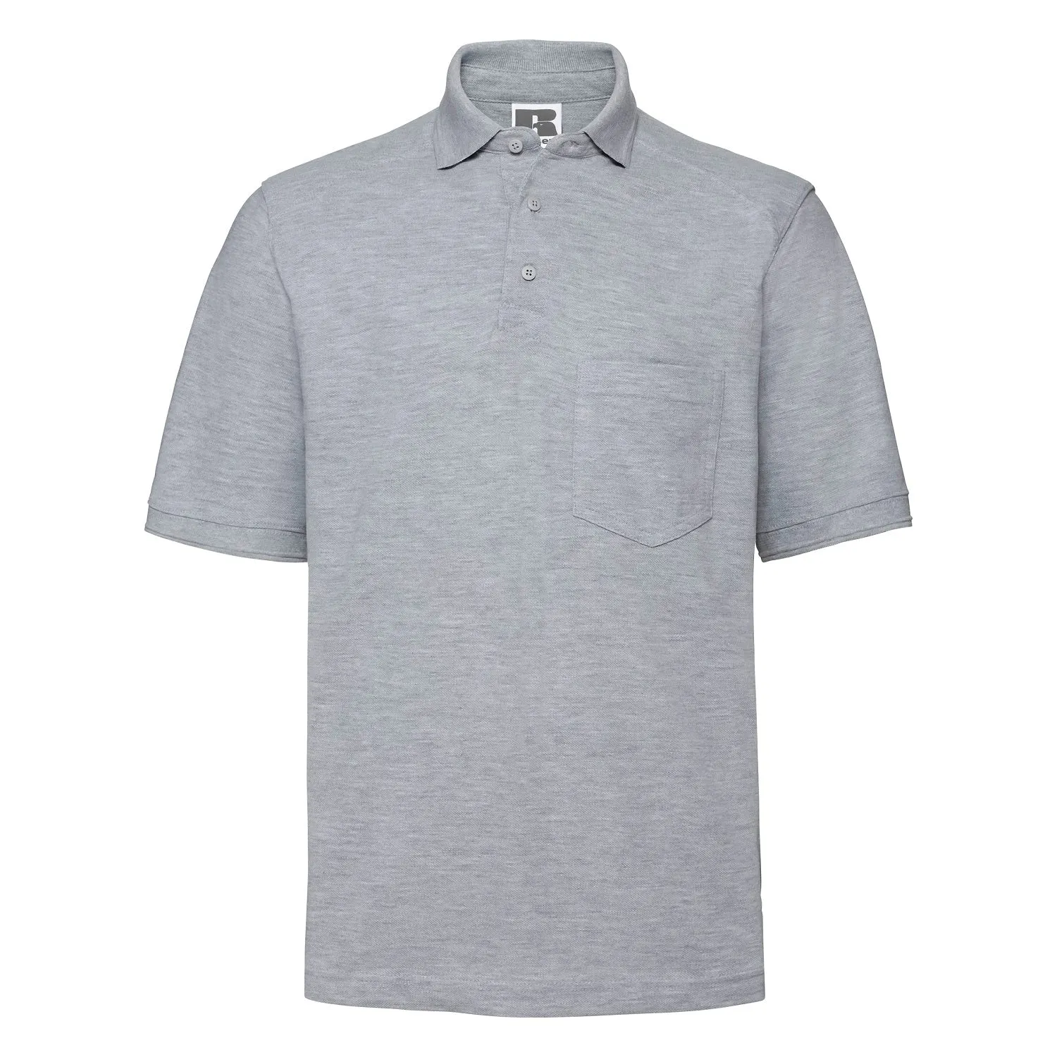 POLO T-Shirt Russell Heavy Duty Cotton Pique Poloshirt Work Golf R011M Grey M