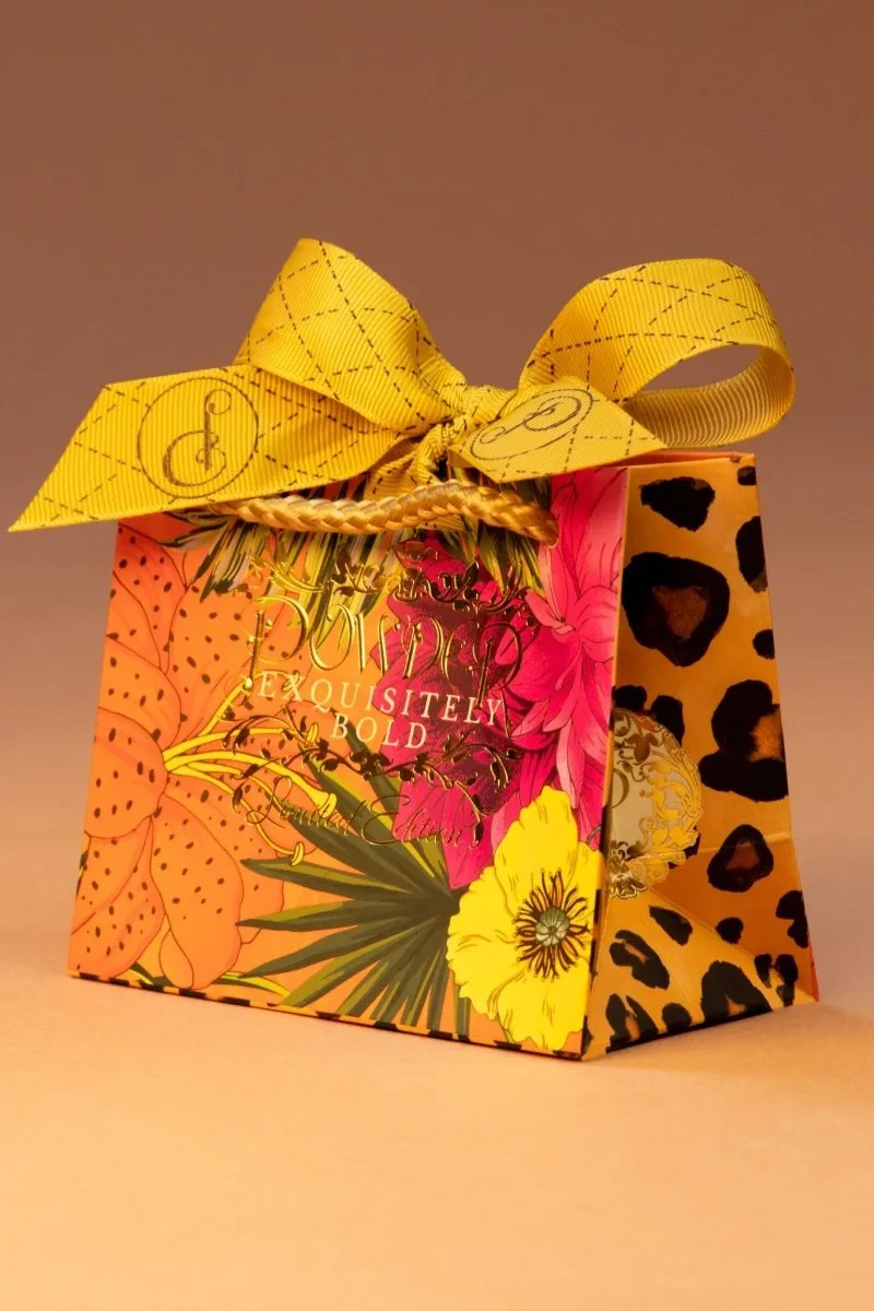 Powder Velvet Scrunchies Damson / Mustard Leopard 2 Pack
